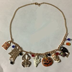 GORGEOUS Scary Halloween Pumpkin, Ghost, Spider, Black Cat Necklace